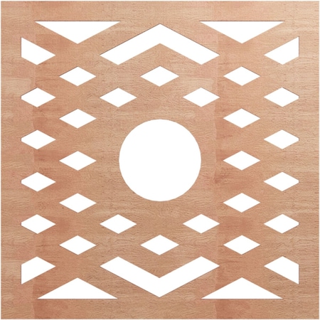 Ekena Millwork Chevron Wood Fretwork Pierced Ceiling Medallion, Cherry, 28"OD x 7 1/4"ID x 1/4"T CMWP28X28X0250CHCH